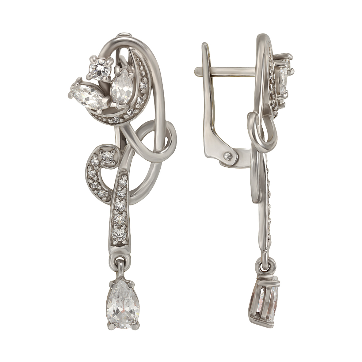 

Серебряные серьги-подвески с фианитами Tango Jewellery Company 420864С