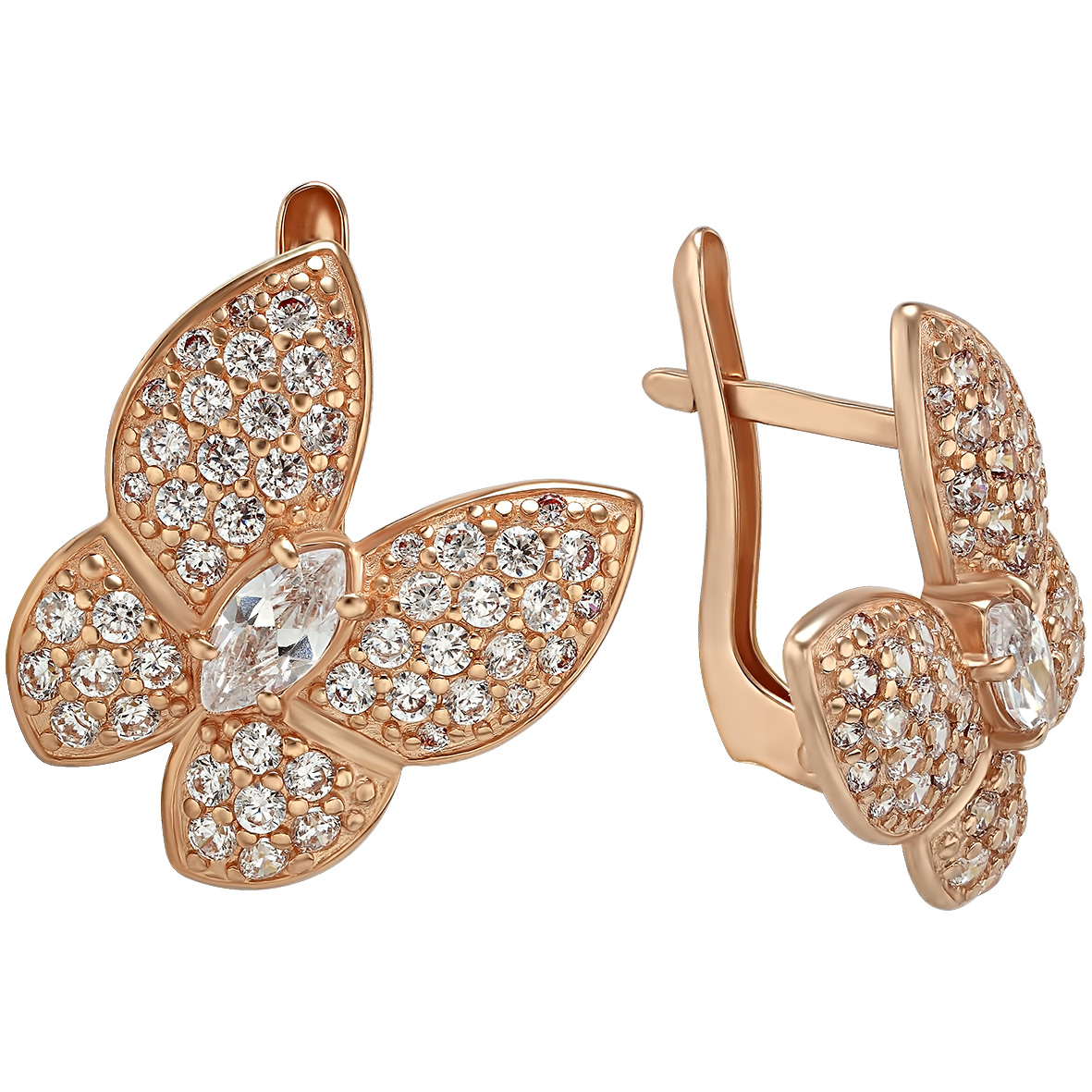 

Золотые серьги с фианитами Tango Jewellery Company 420263