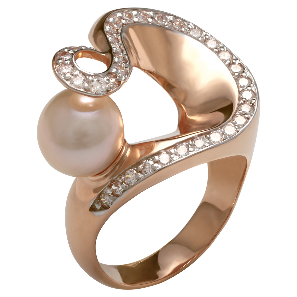 

Золотое кольцо с жемчугом и фианитами Tango Jewellery Company 320789 размер 19.5