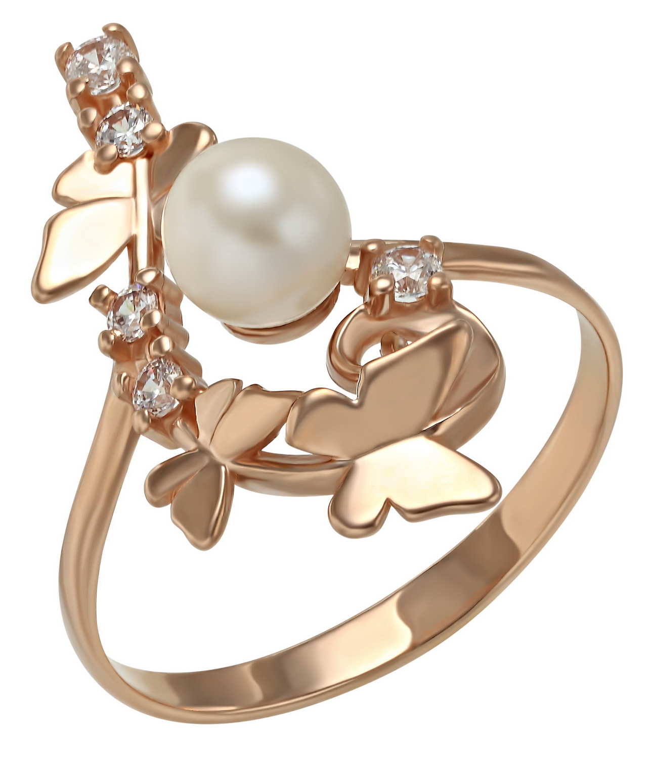 

Золотое кольцо с жемчугом и фианитами Tango Jewellery Company 380212 размер 16