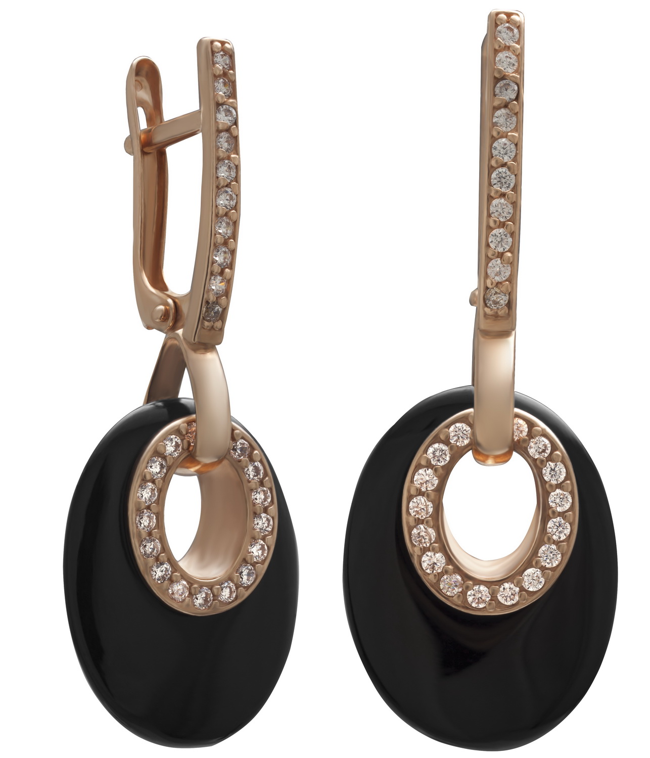 

Золотые серьги с агатом и фианитами Tango Jewellery Company 459284