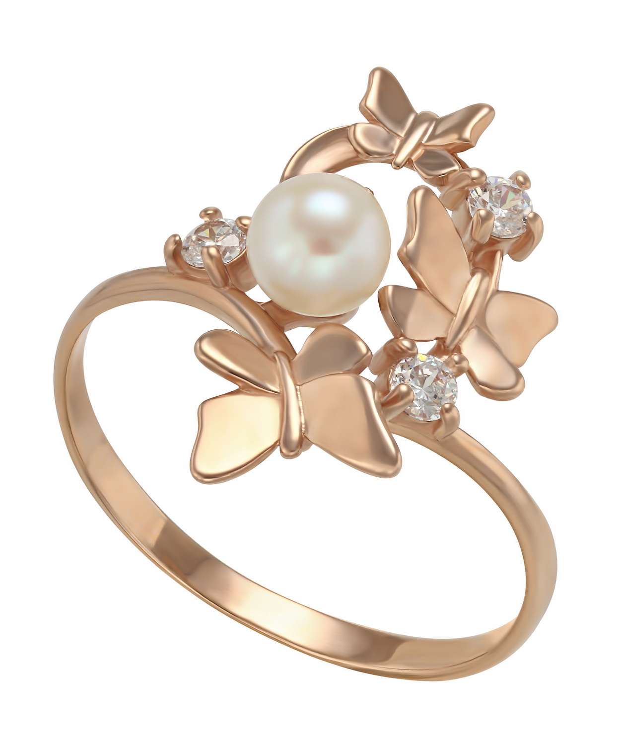 

Золотое кольцо с жемчугом и фианитами Tango Jewellery Company 380198 размер 16