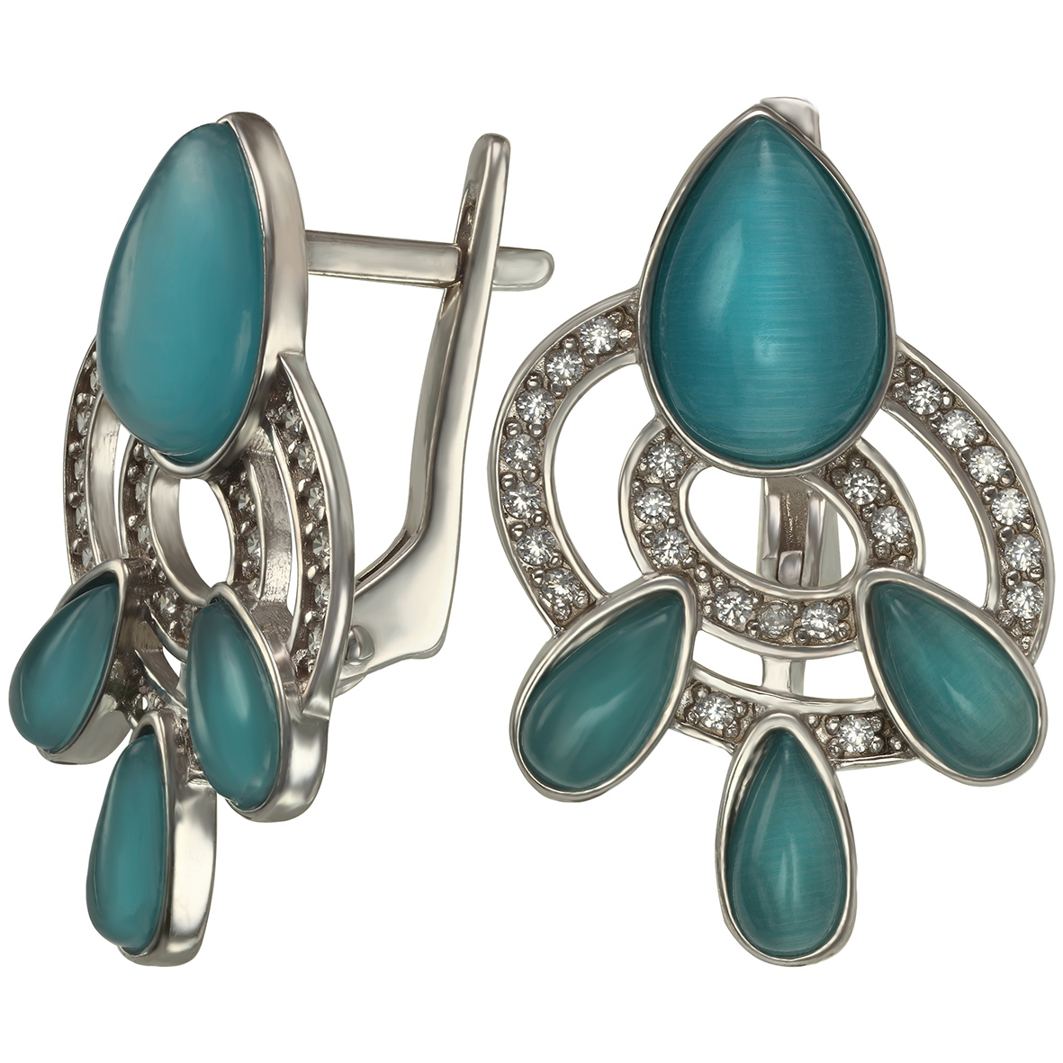 

Серебряные серьги с улекситом и фианитами Tango Jewellery Company 420302С