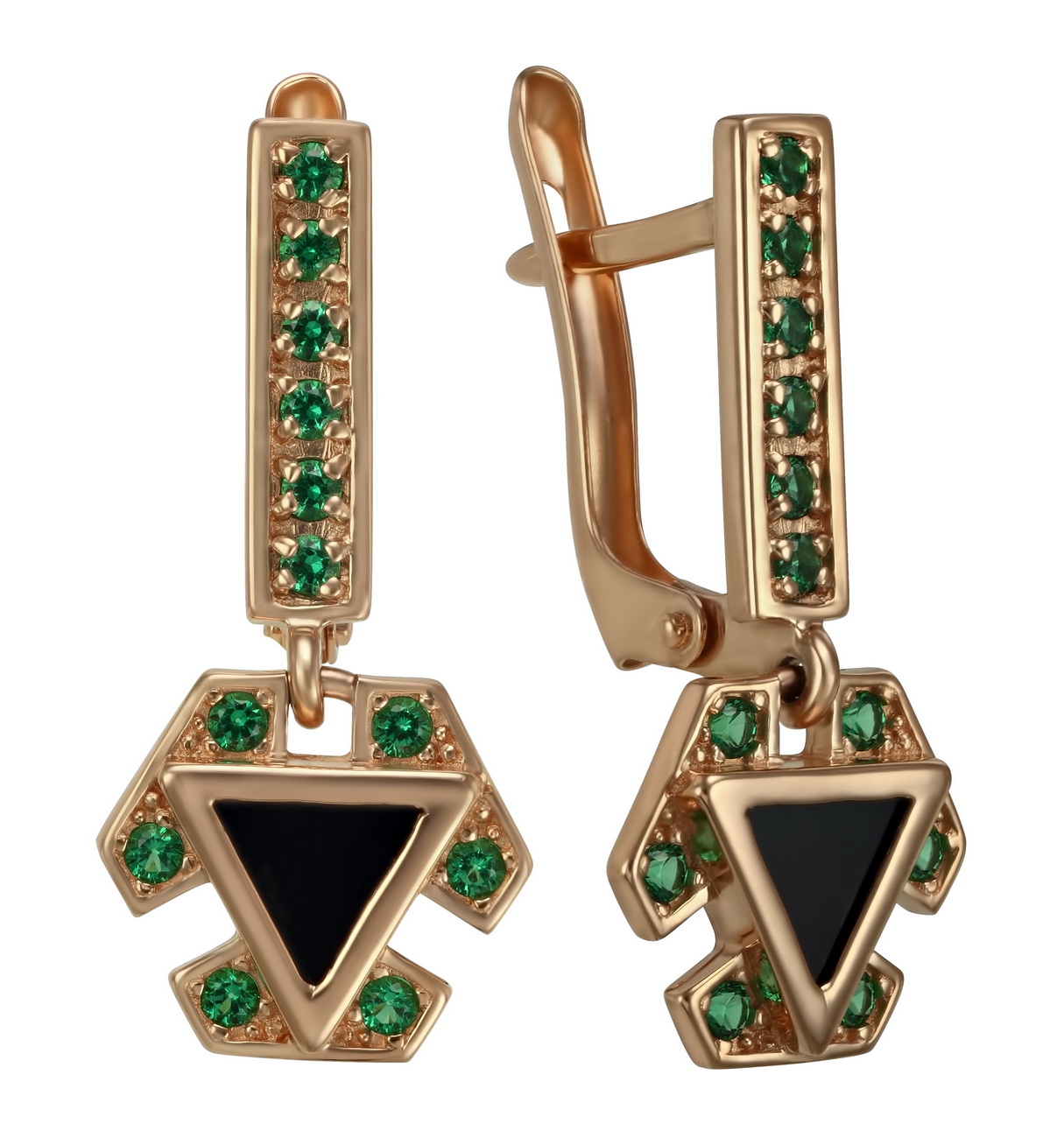 

Золотые серьги с агатом и фианитами Tango Jewellery Company 449685