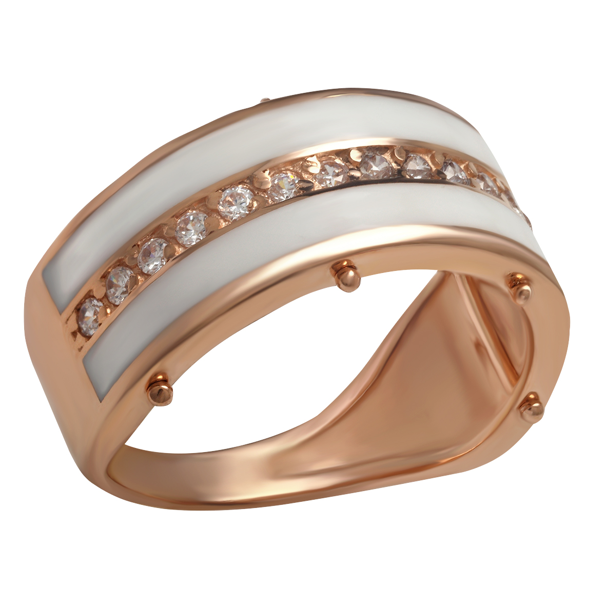 

Золотое кольцо с фианитами и эмалью Tango Jewellery Company 380159Е размер 18