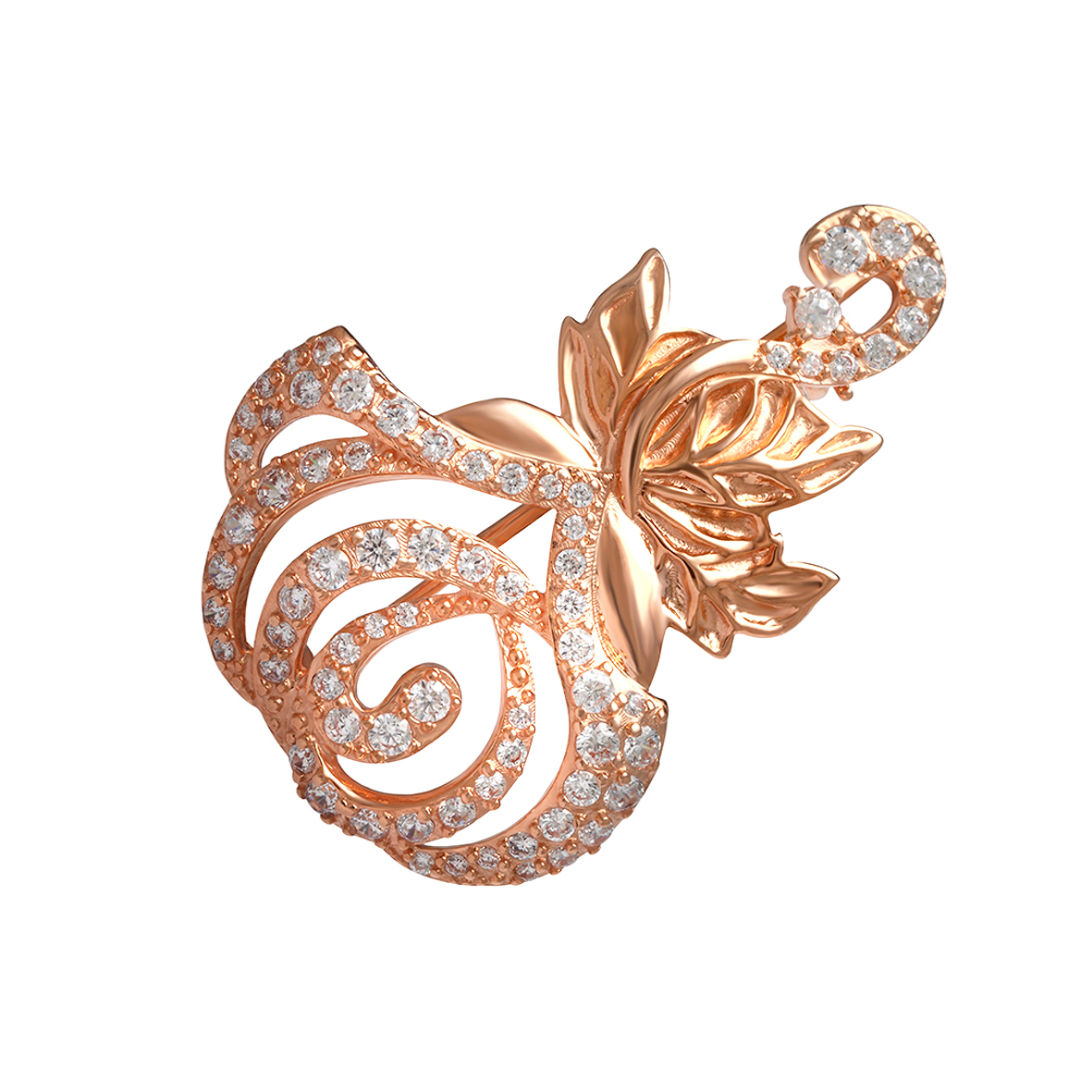 

Золотая брошка с фианитами Tango Jewellery Company 660072