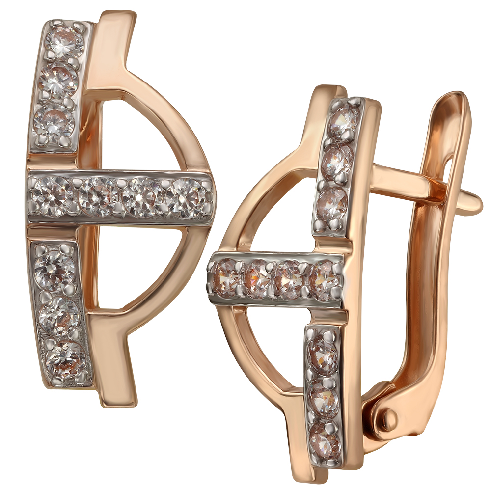 

Золотые серьги с фианитами Tango Jewellery Company 420367