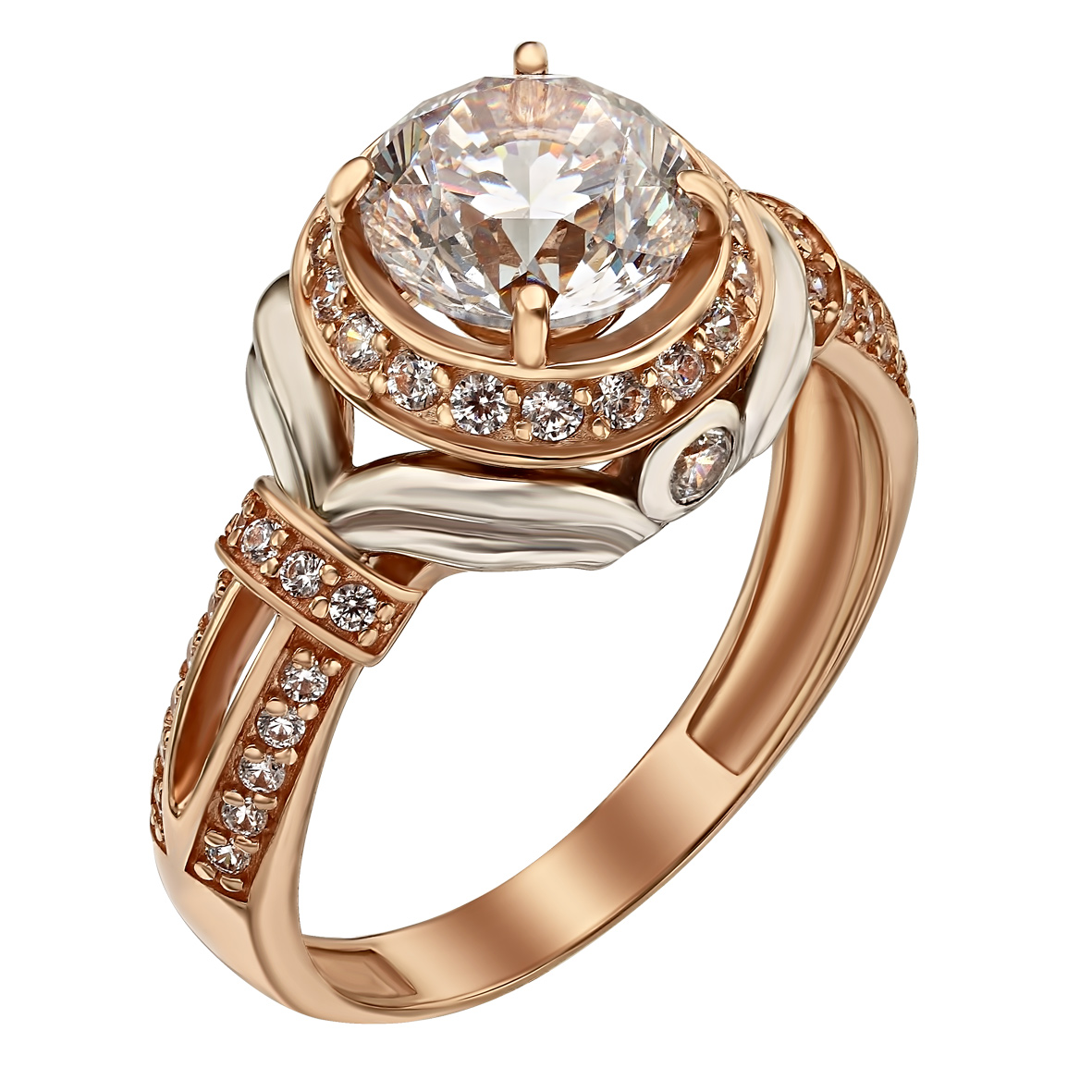 

Золотое кольцо с фианитами Tango Jewellery Company 350080 размер 19