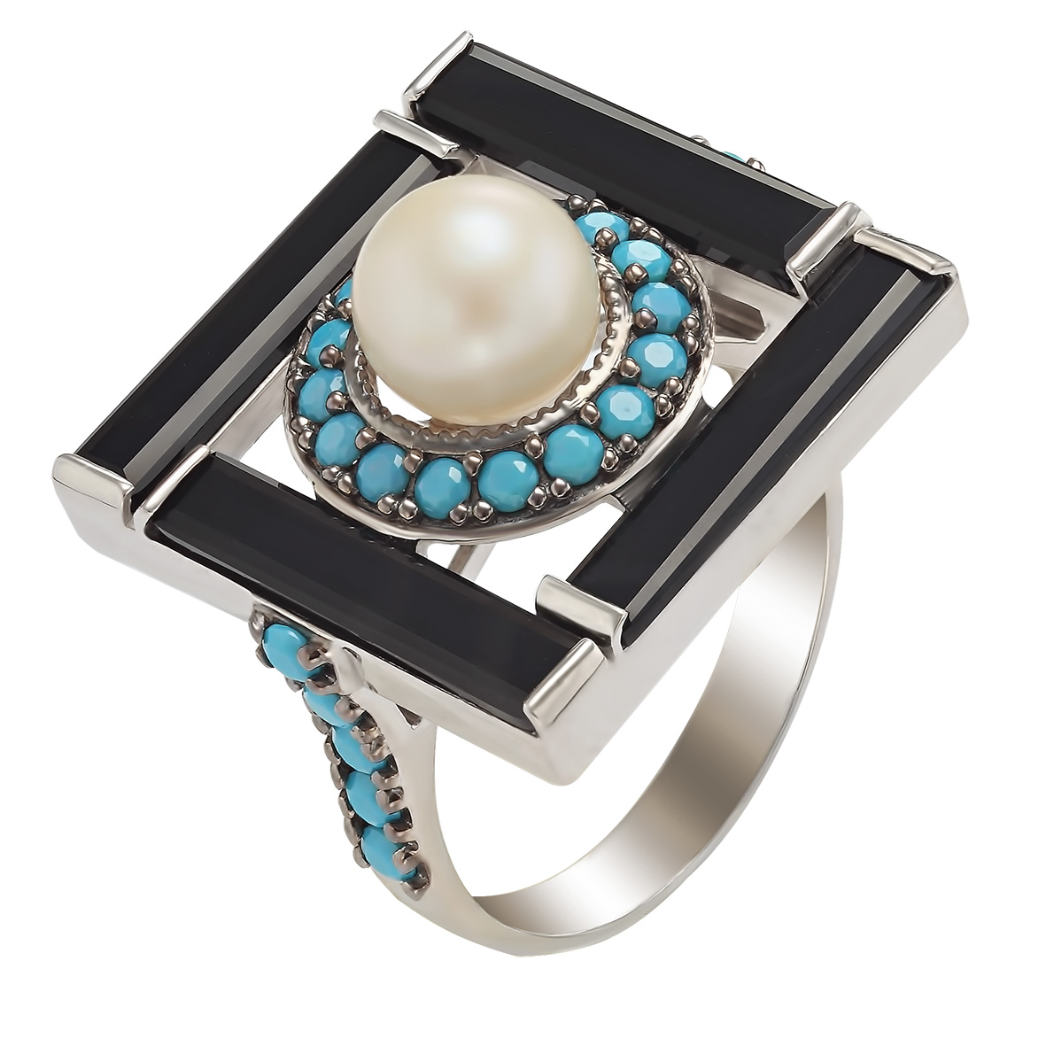 

Серебряное кольцо с агатом, жемчугом и нанокристаллами Tango Jewellery Company 369547С размер 19.5