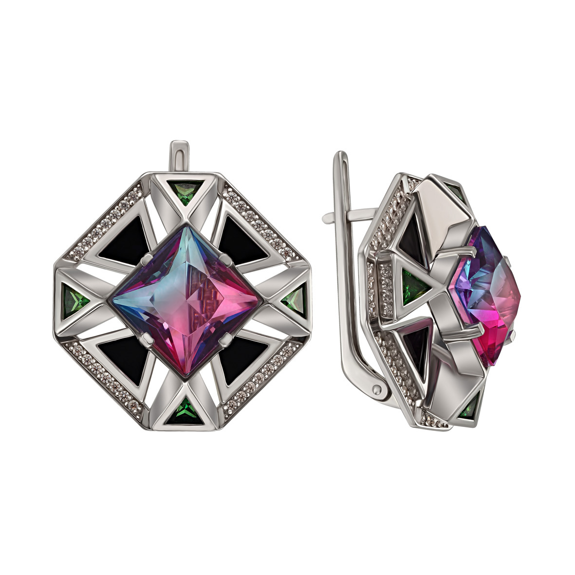 

Серебряные серьги с агатом и фианитами Tango Jewellery Company 459379С