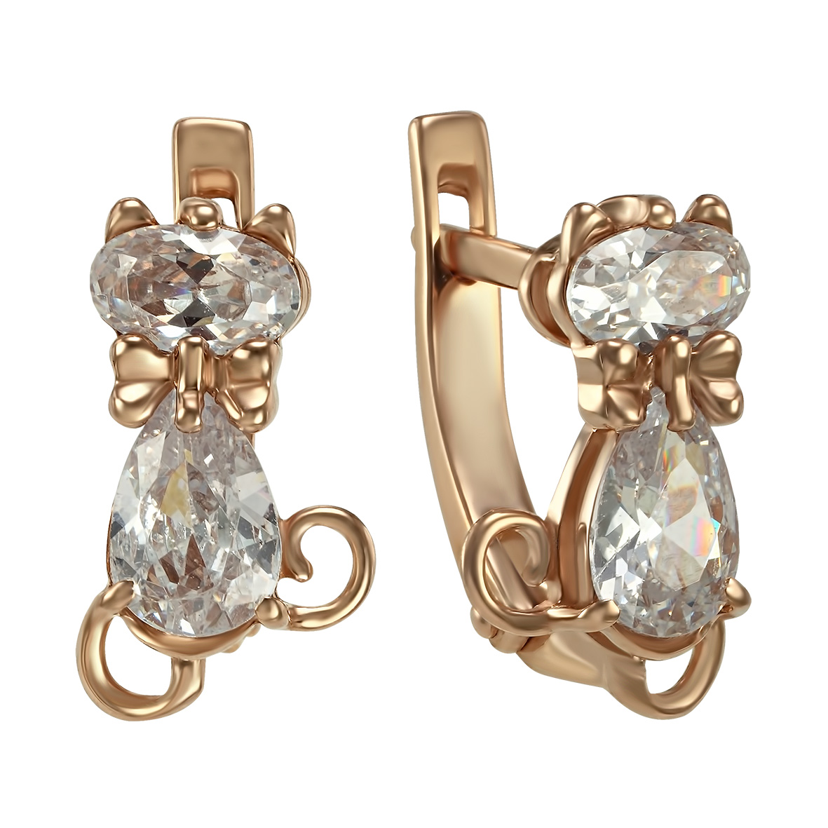 

Золотые серьги с фианитами Tango Jewellery Company 420310