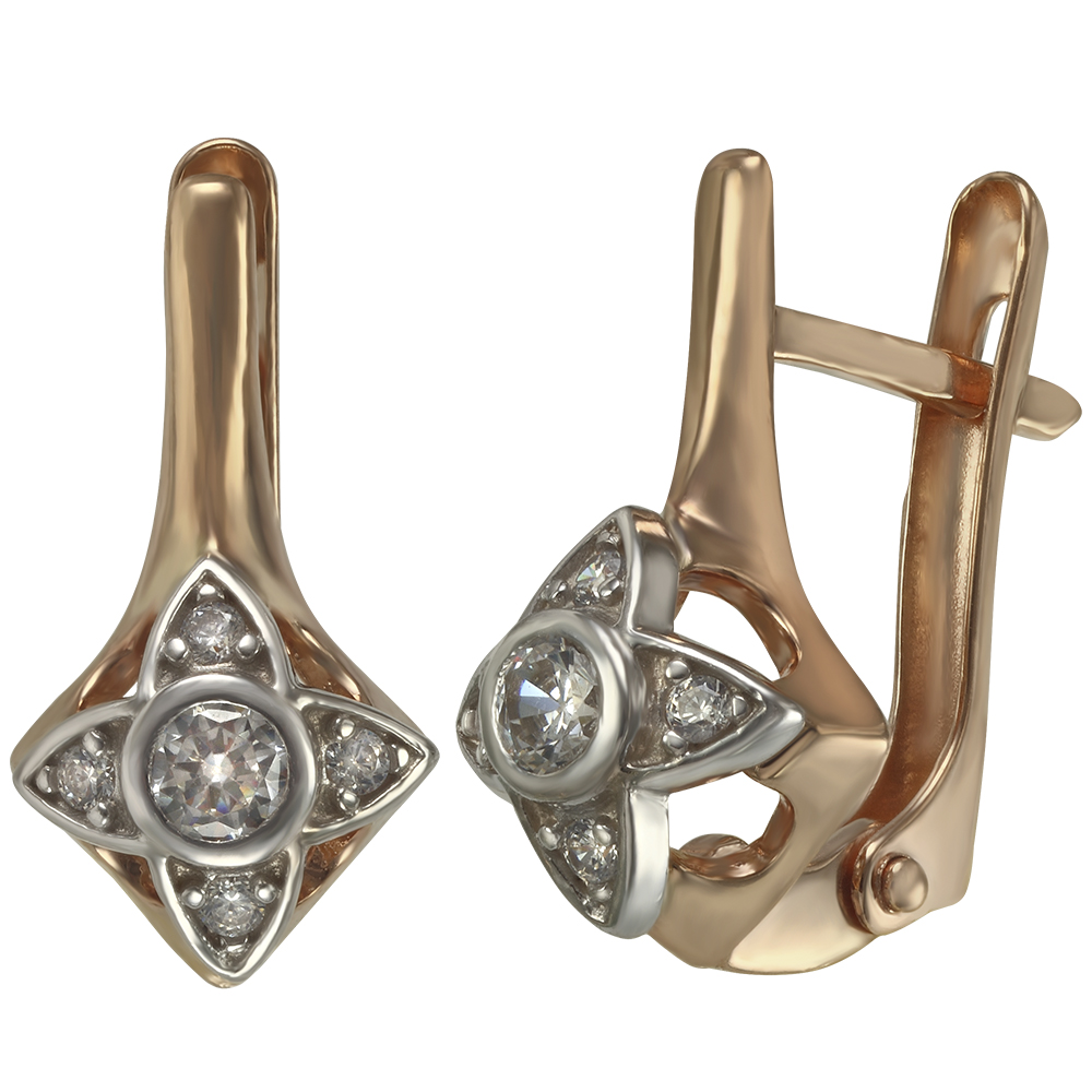 

Золотые серьги с фианитами Tango Jewellery Company 430914