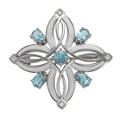 

Серебряная брошь с топазом и эмалью Tango Jewellery Company 671048А