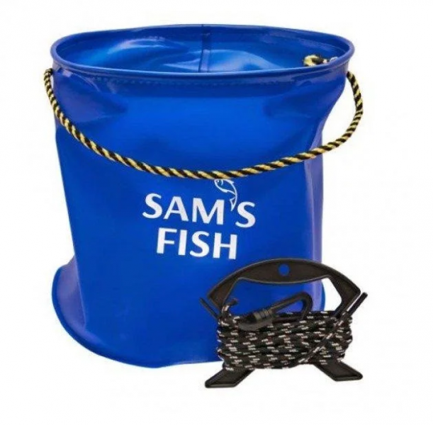 

Ведро рыболовное ЭВА Sams Fish 25х25см 10л, веревка 4,9м (AN005487)