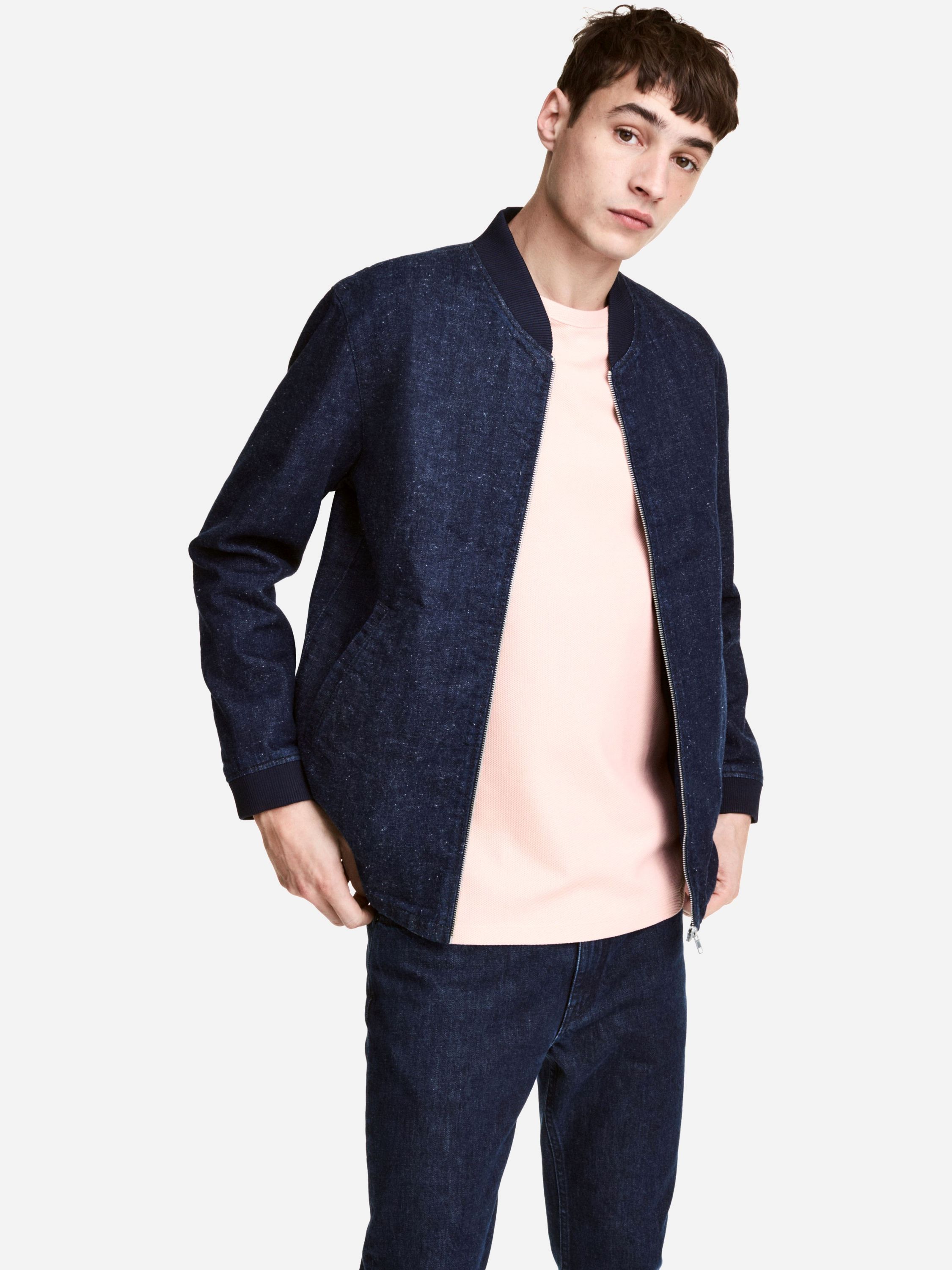 

Бомбер H&M 04WDZ14 L Темно-синий