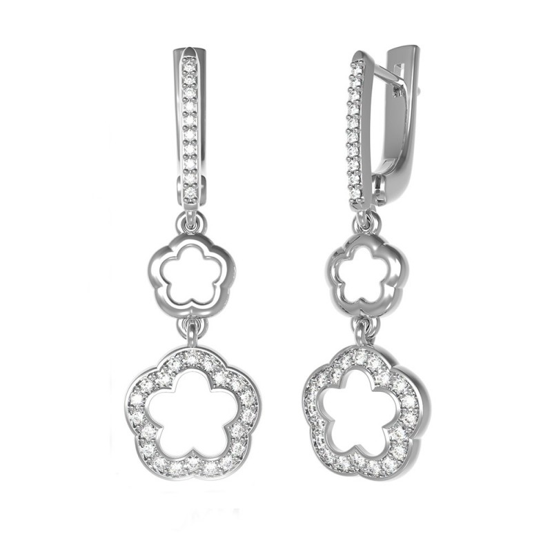 

Серьги из серебра 2187/1р-CZ-10