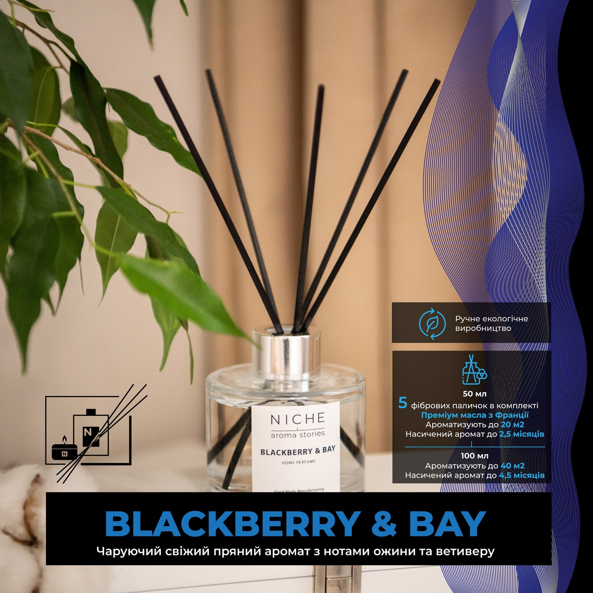 

Аромадиффузор Niche aroma stories Blackberry & Bay 100 мл