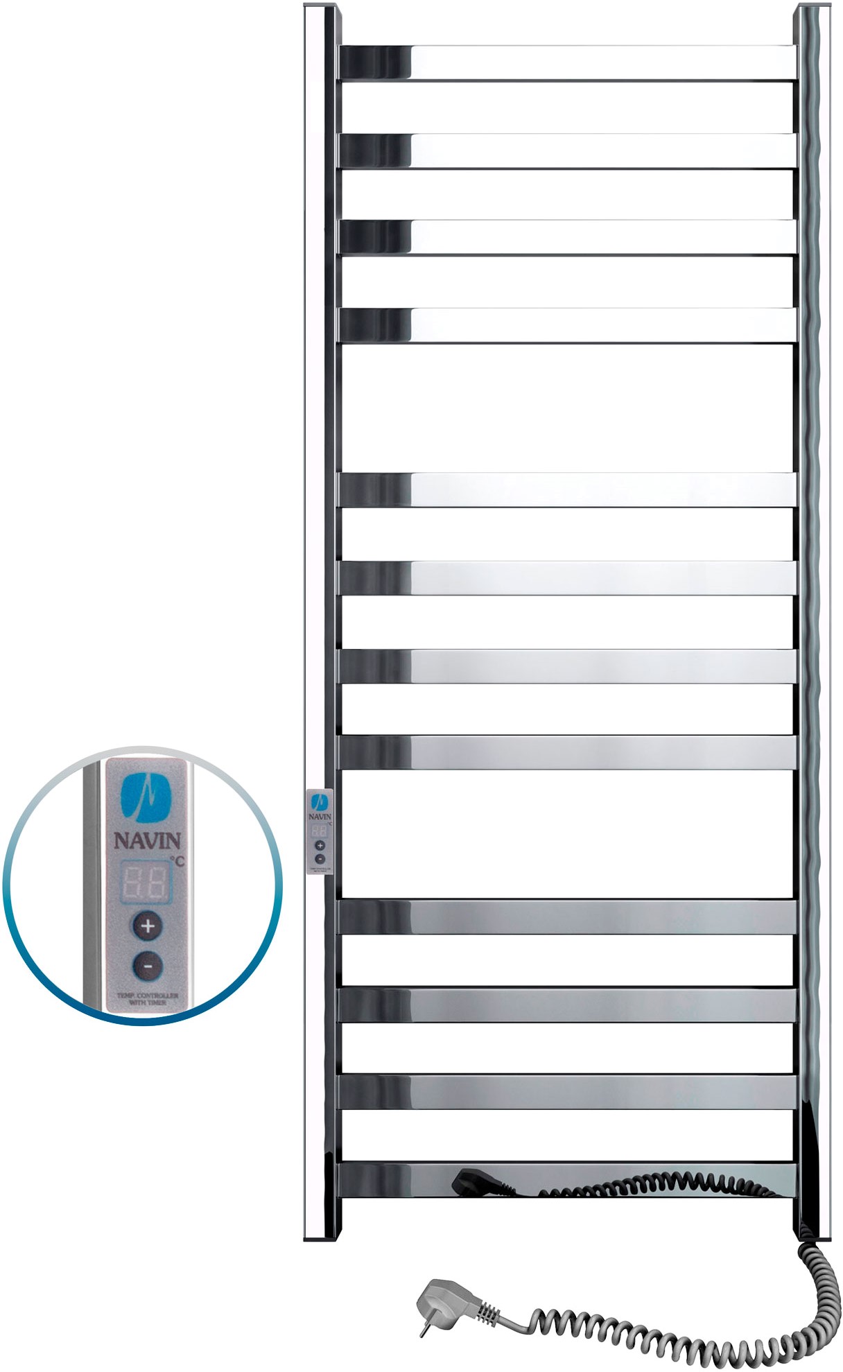 

Полотенцесушитель электрический NAVIN Авангард Digital 480х1200 с таймером (10-028052-4812) правый