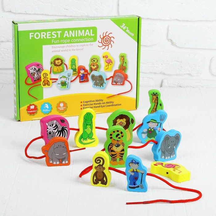 

Деревянная игрушка Шнуровка MD 1263 (Дикие Животные) Forest animal METR+