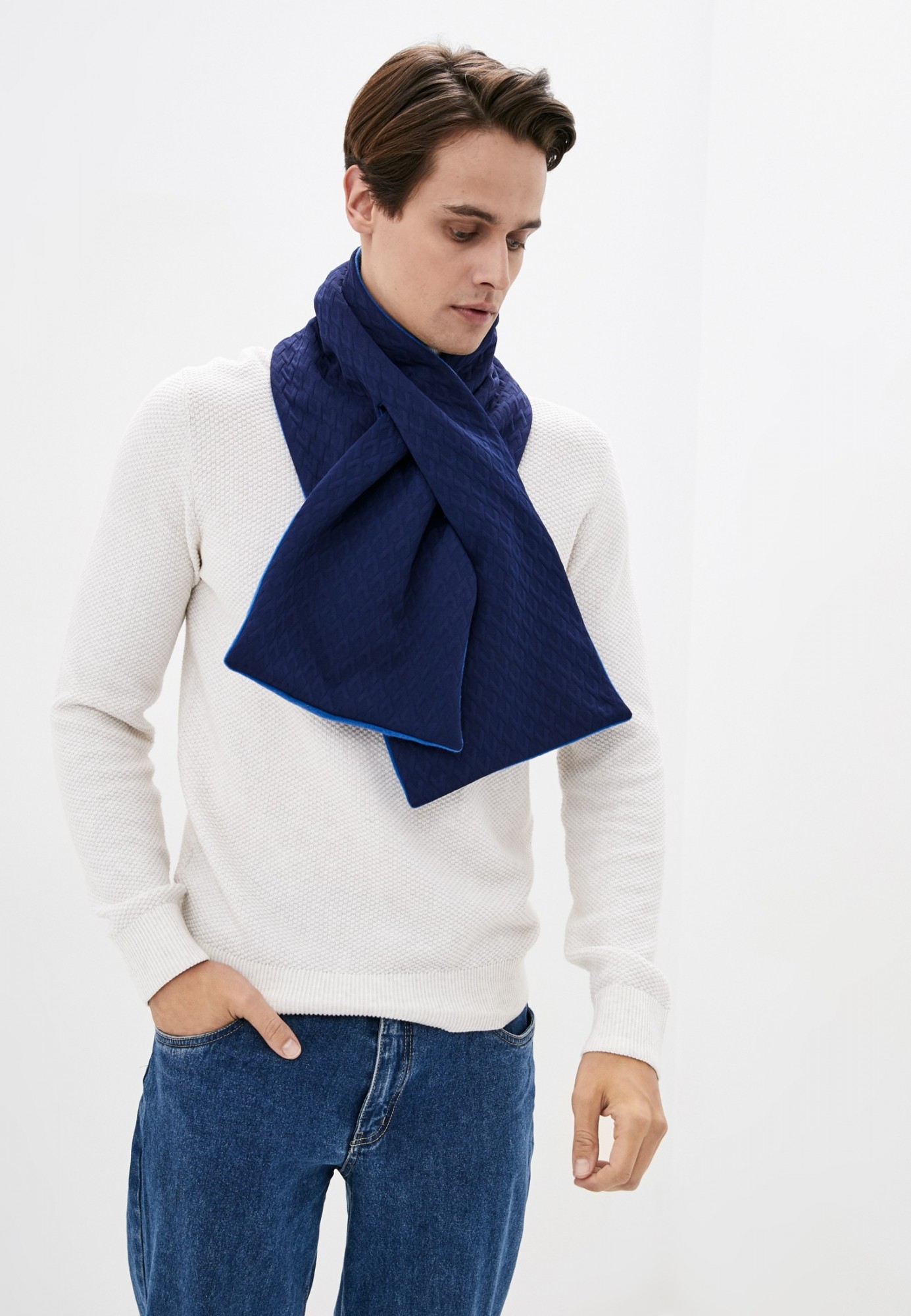

Шарф "Нью-Йорк" большой трендовый от MyScarf теплый сине-голубой мужской