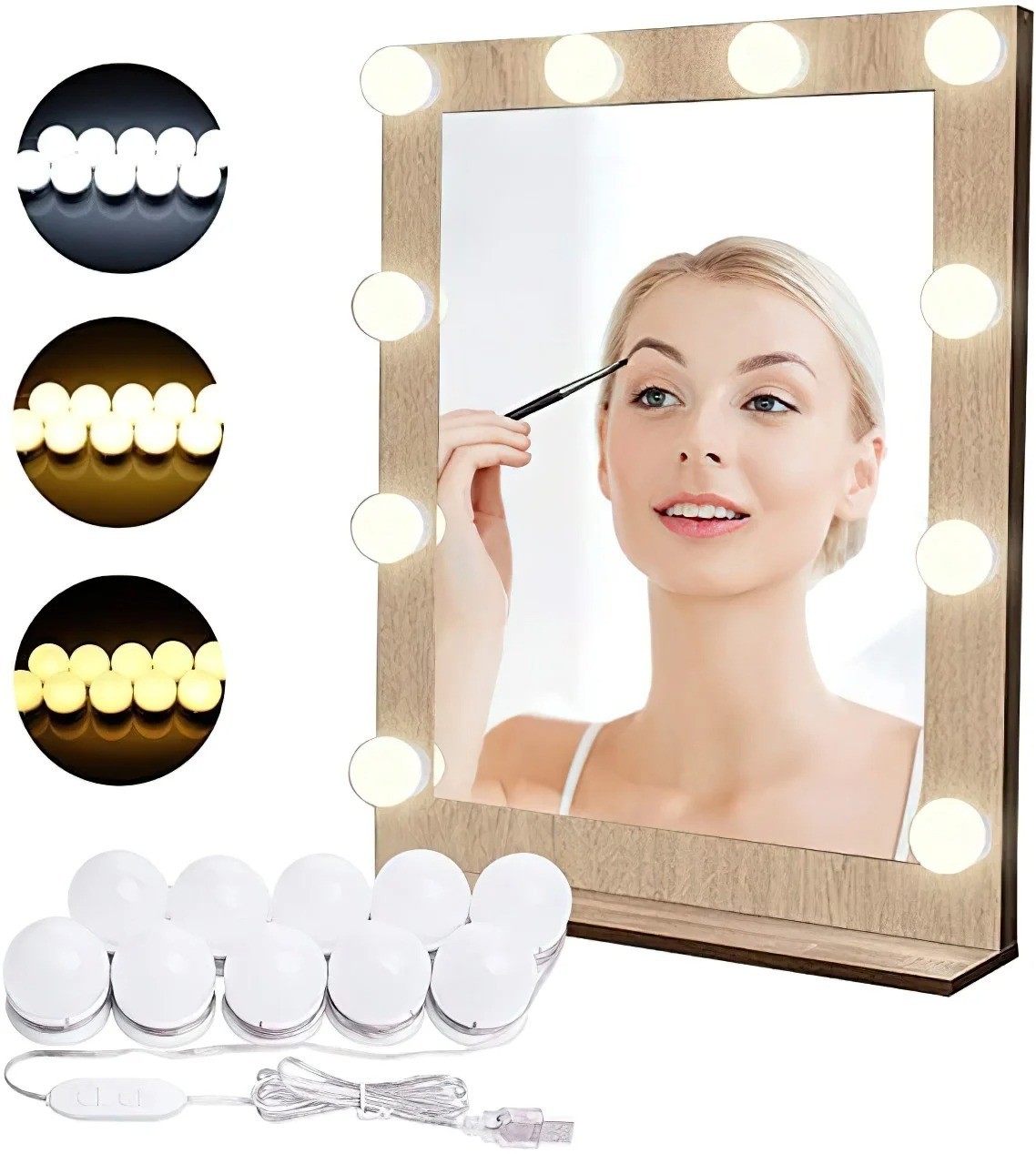 

Led підсвічування дзеркала для макіяжу Vanity Mirror Lights 10 лампочок, освітлення гримерного дзеркала (VS7004627)