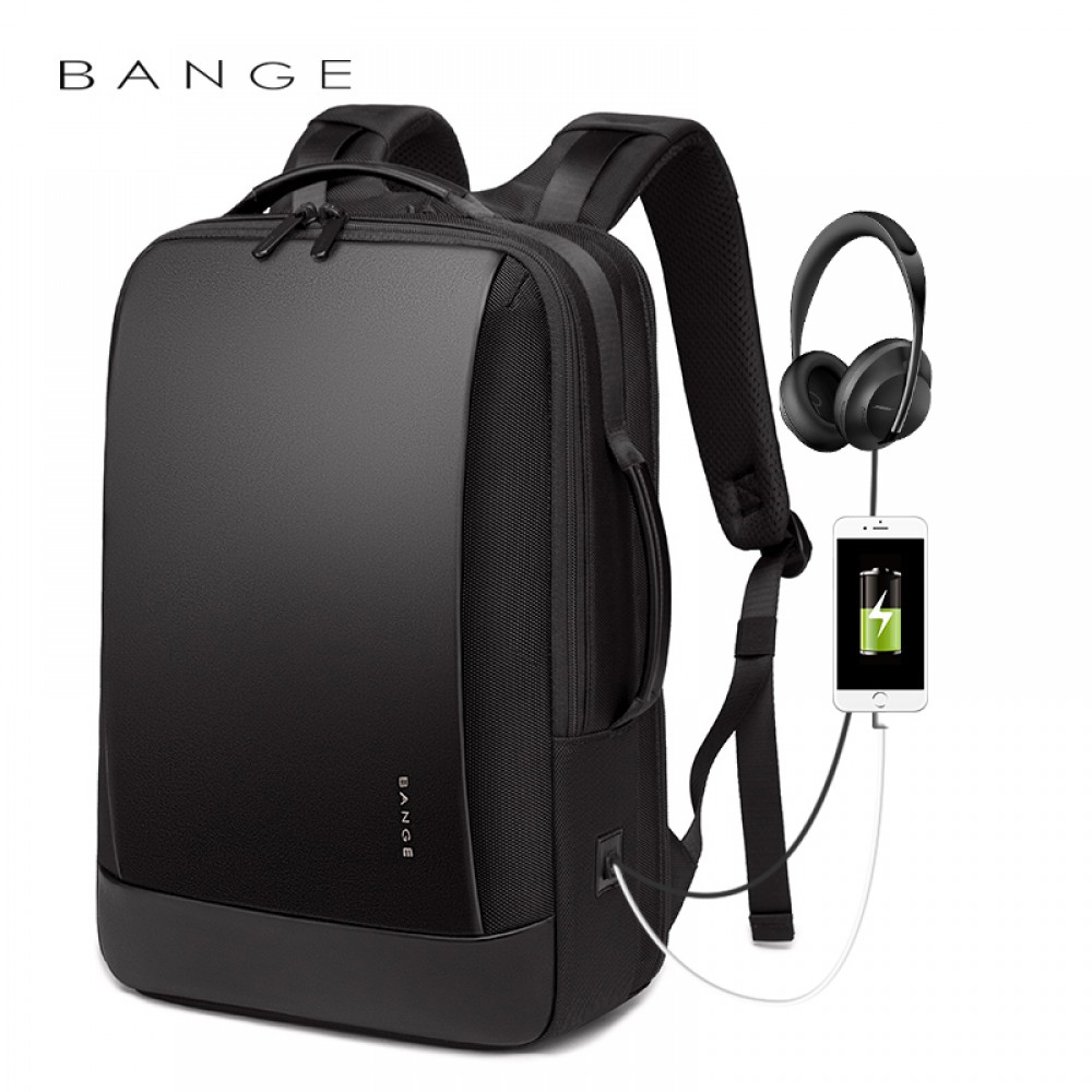 

Классический деловой мужской рюкзак Bange с USB Черный