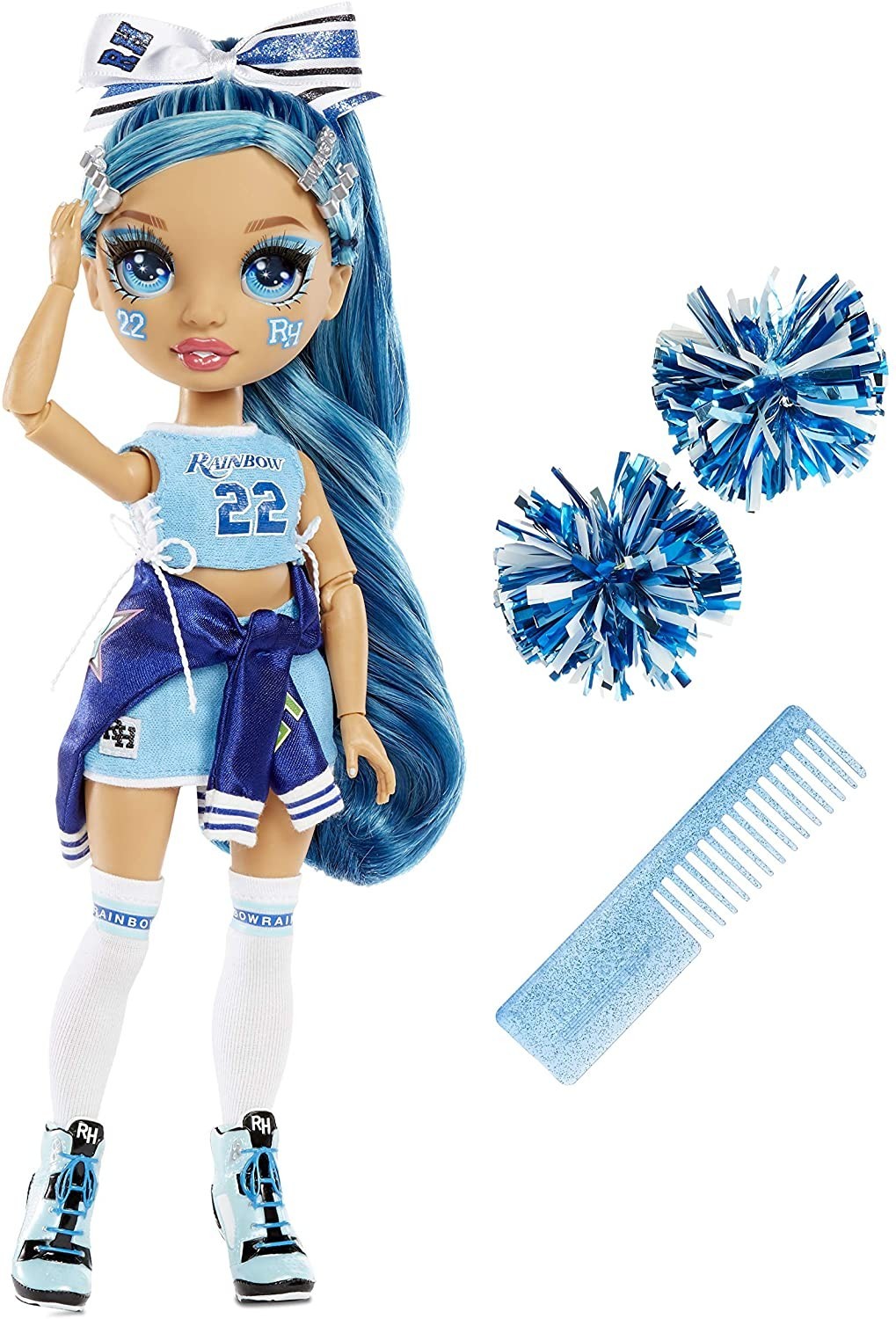 

Игровой набор с шарнирной куклой Rainbow High Cheer Skyler Bradshaw Cheerleader Скайлар с аксессуарами (572077)