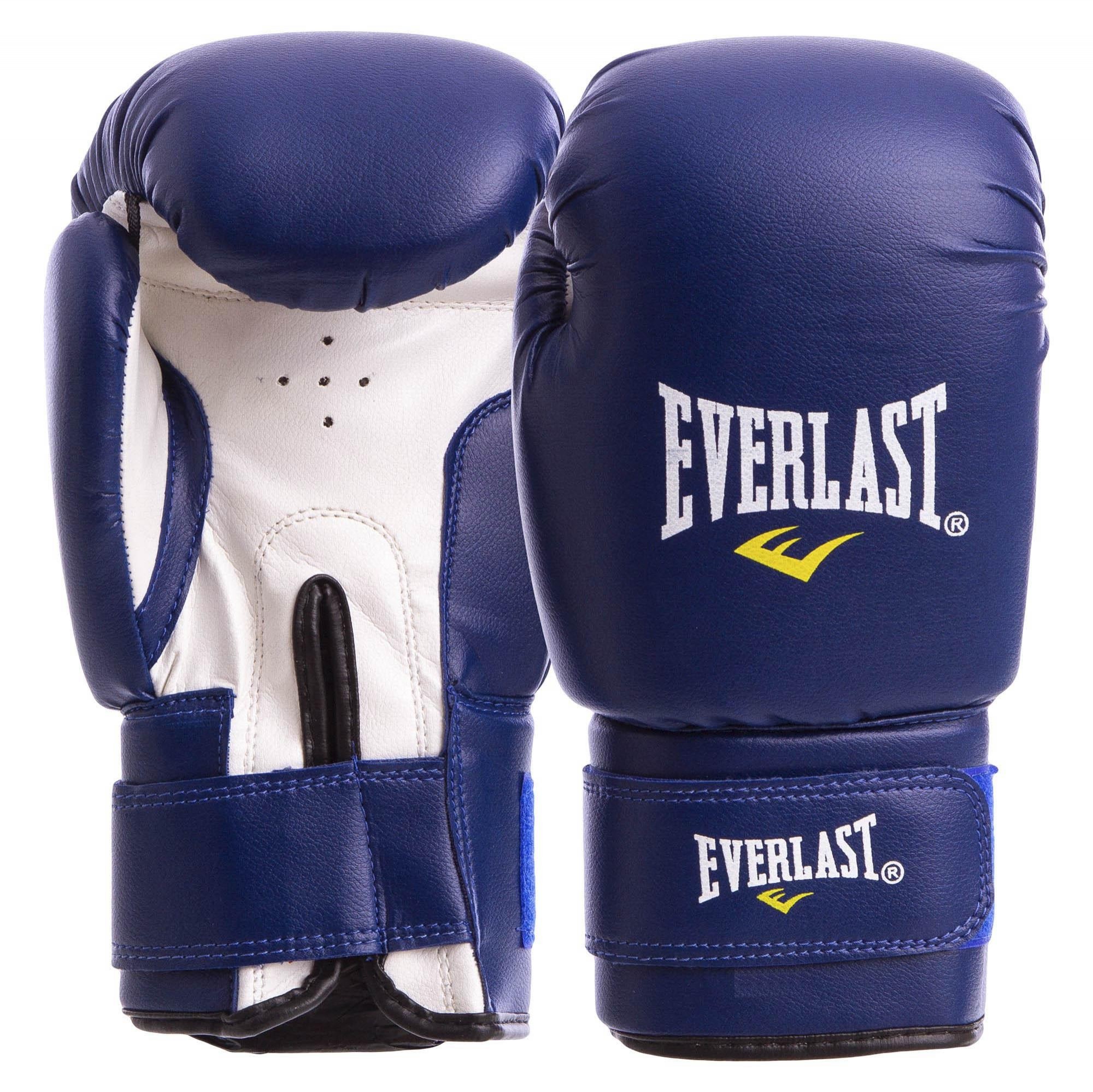 

Перчатки боксерские на липучке Everlast 6oz PVC синий BO-0330