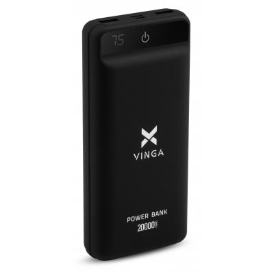 

Батарея универсальная Vinga 20000 mAh QC3.0 Display soft touch black