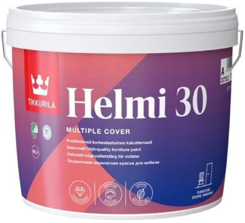 

Краска для мебели Tikkurila Helmi 30 0.9 л Белая (6408070022153)