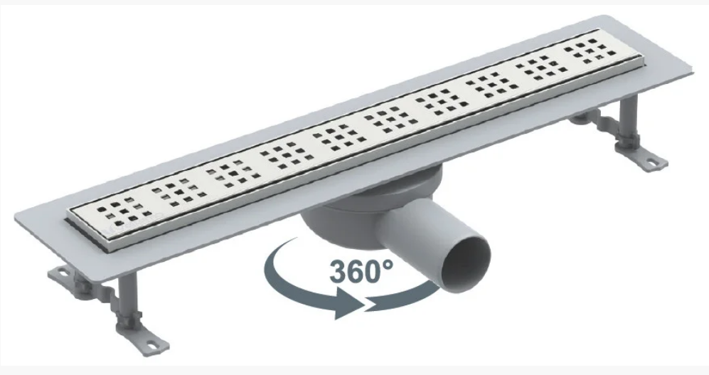 

Душевой канал с горизонтальным фланцем Maxiflow Elit Legal 360 80 см решетка "Квадрат" 4043.00360K.080.1