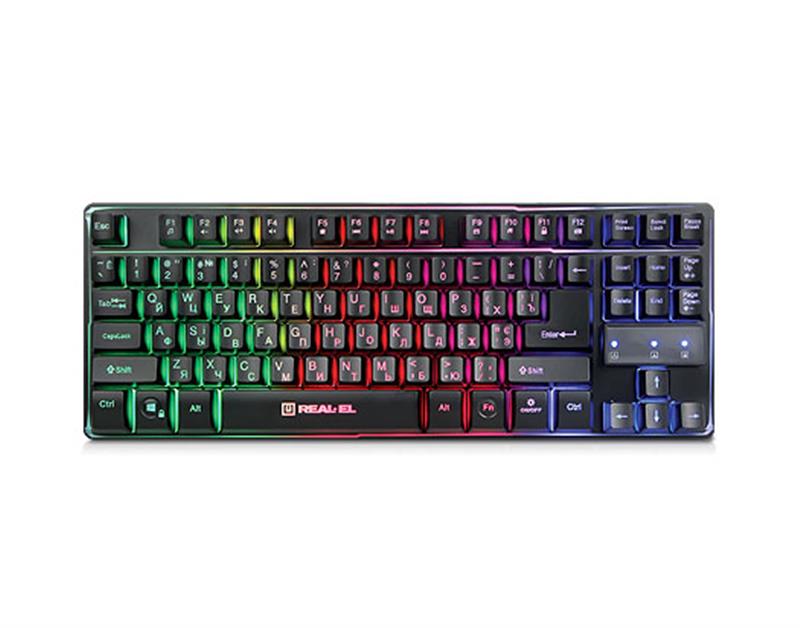 

Клавиатура REAL-EL Gaming 8710 TKL Backlit USB черный UAH