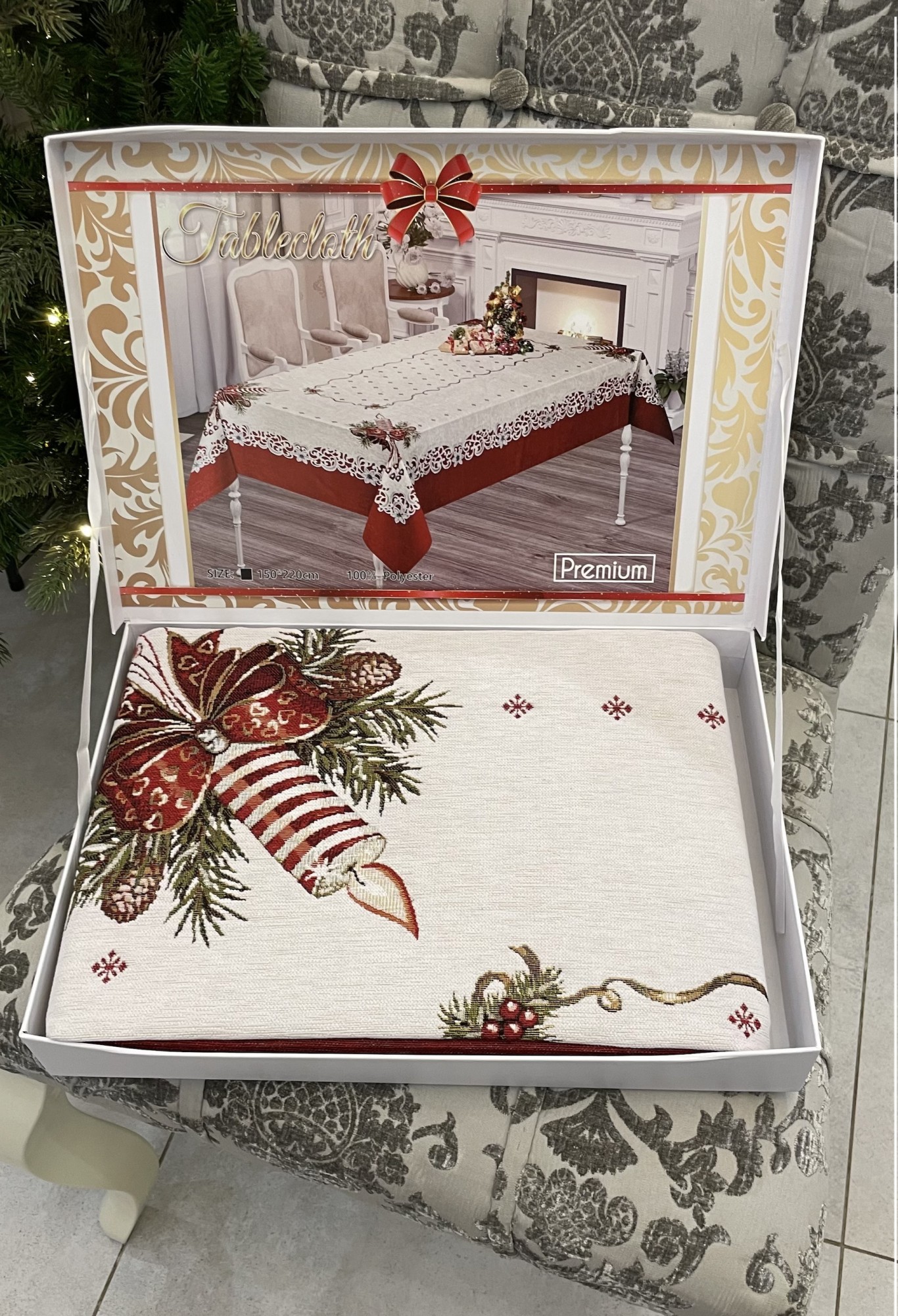 

Скатерть гобеленовая Tablecloth Premium Рождество 150x220 см
