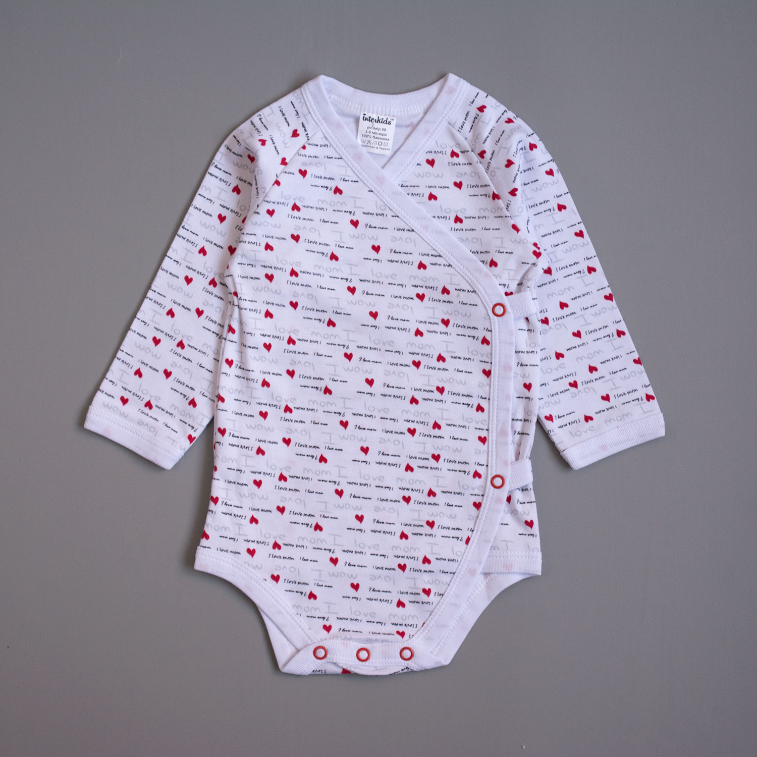 

Боди I LOVE Interkids 3-6 месяцев 68 см Белый 770