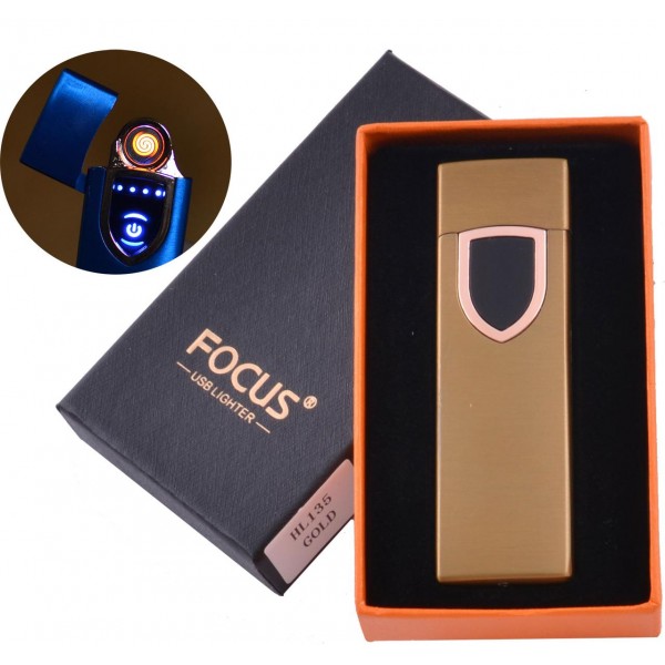 

USB зажигалка в подарочной коробке Focus (Спираль накаливания) HL-135 Gold