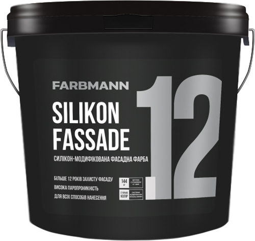 

Краска латексная силикон-модифицированная для наружных работ FARBMANN Acryl Fassade 12 9 л Белая (4823046207563)