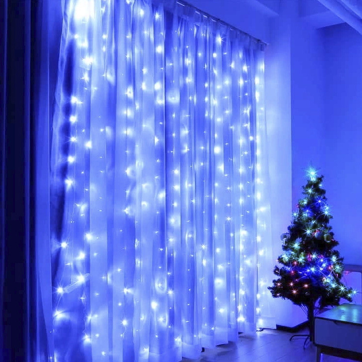 

Гирлянда светодиодная Штора Xmas 160 LED 2х2 м Синяя