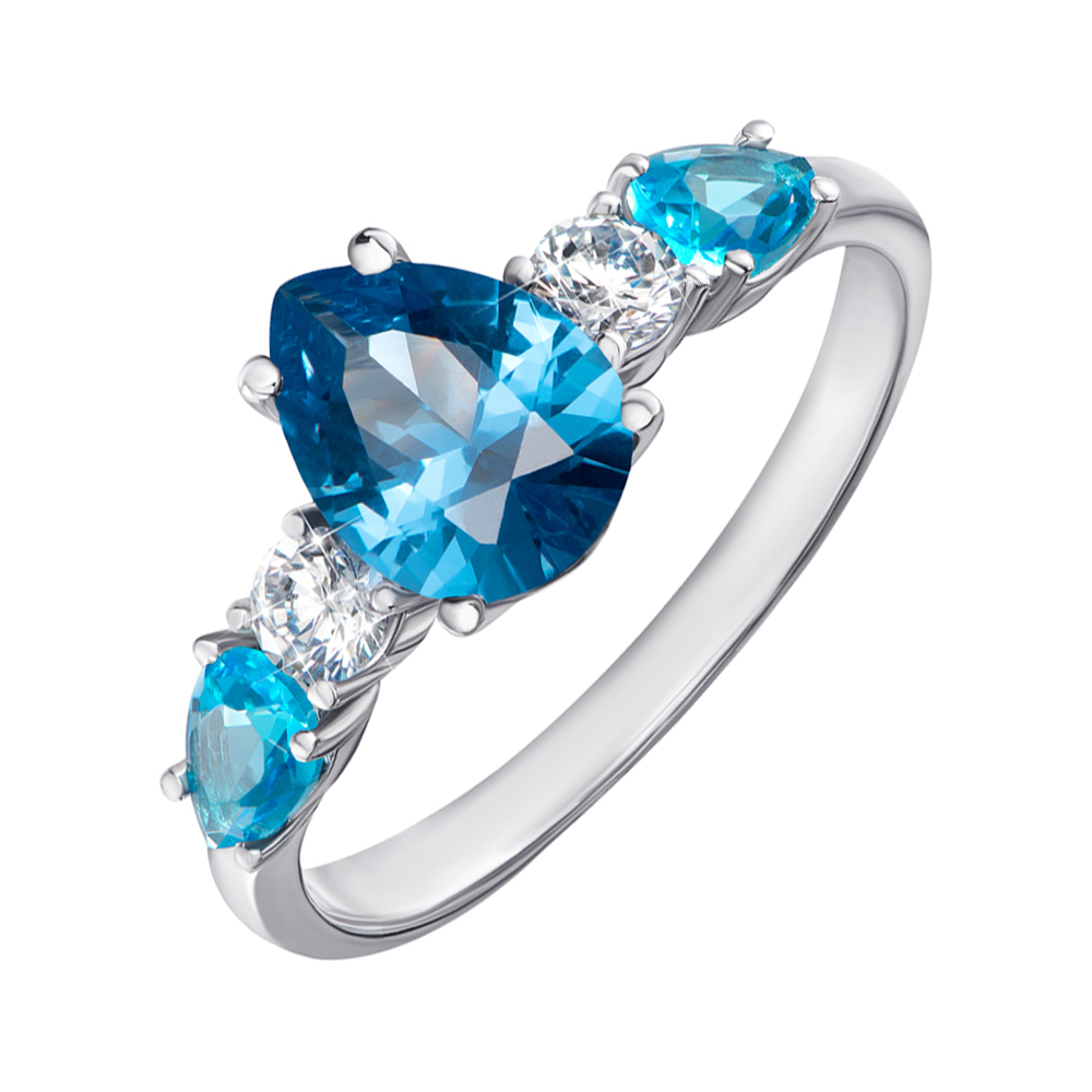 

Серебряное кольцо с кварцем и фианитами 000063336 17.5 размера