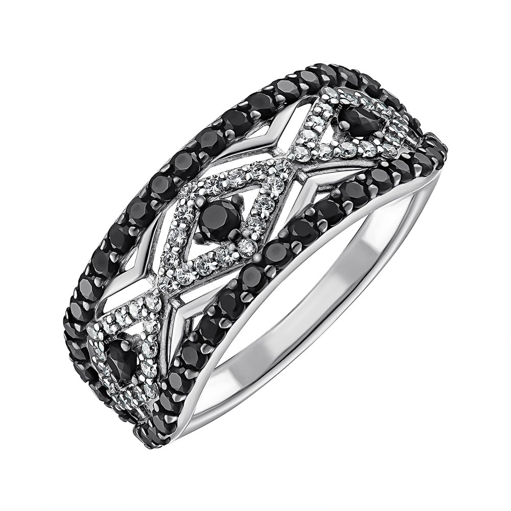

Серебряное кольцо с фианитами 000148649 17.5 размера
