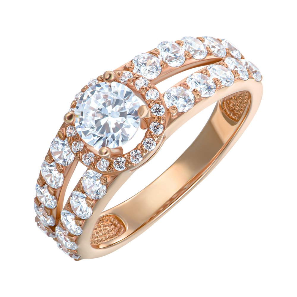 

Кольцо из красного золота с фианитами 000122183 16.5 размера