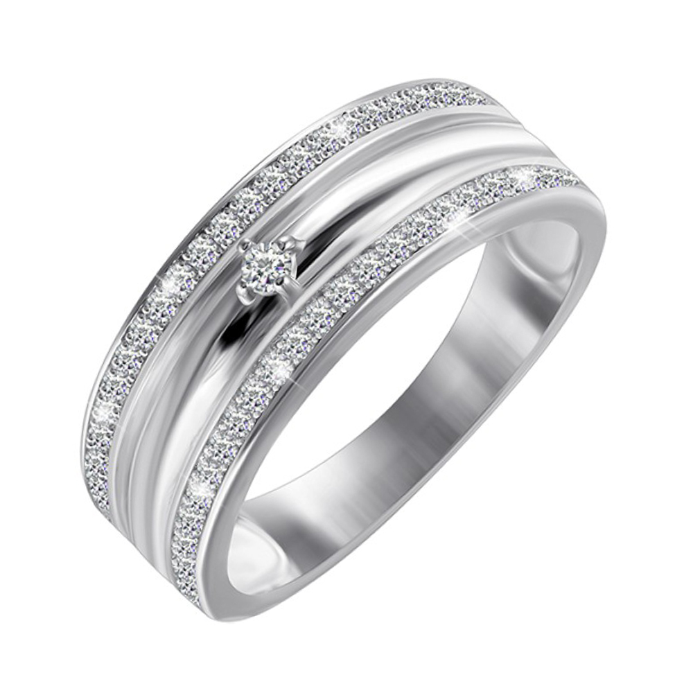 

Серебряное кольцо с фианитами 000052250 17 размера