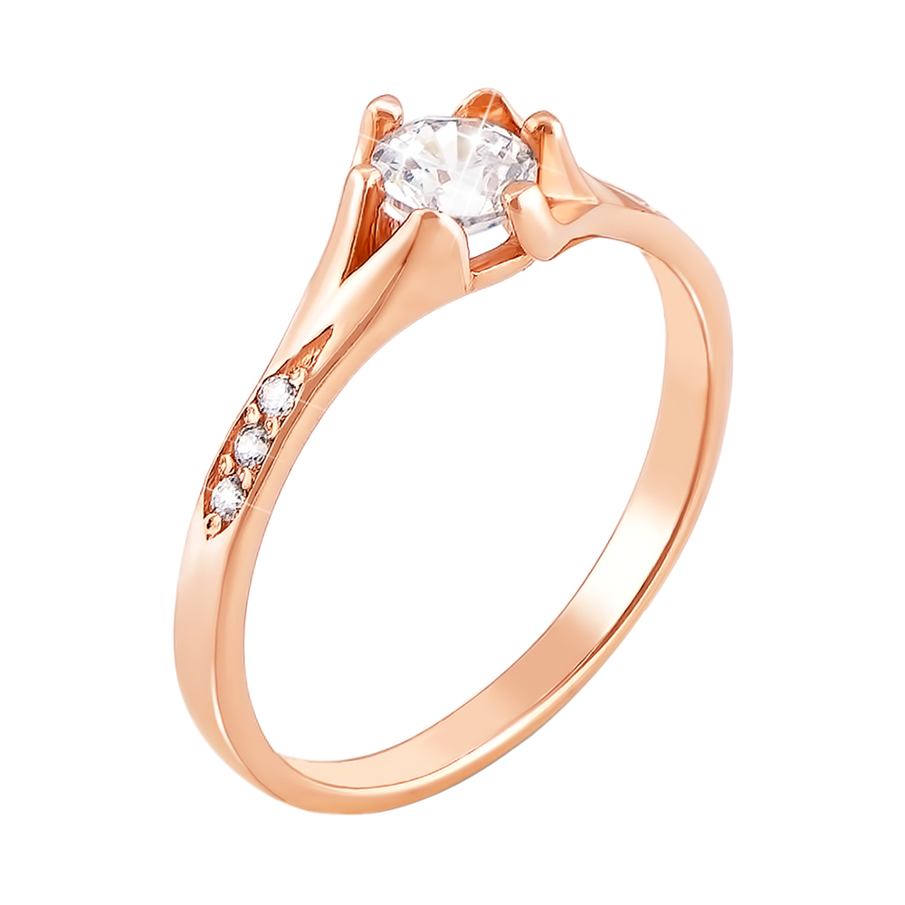 

Кольцо в красном золоте с фианитами 000106241 17.5 размера