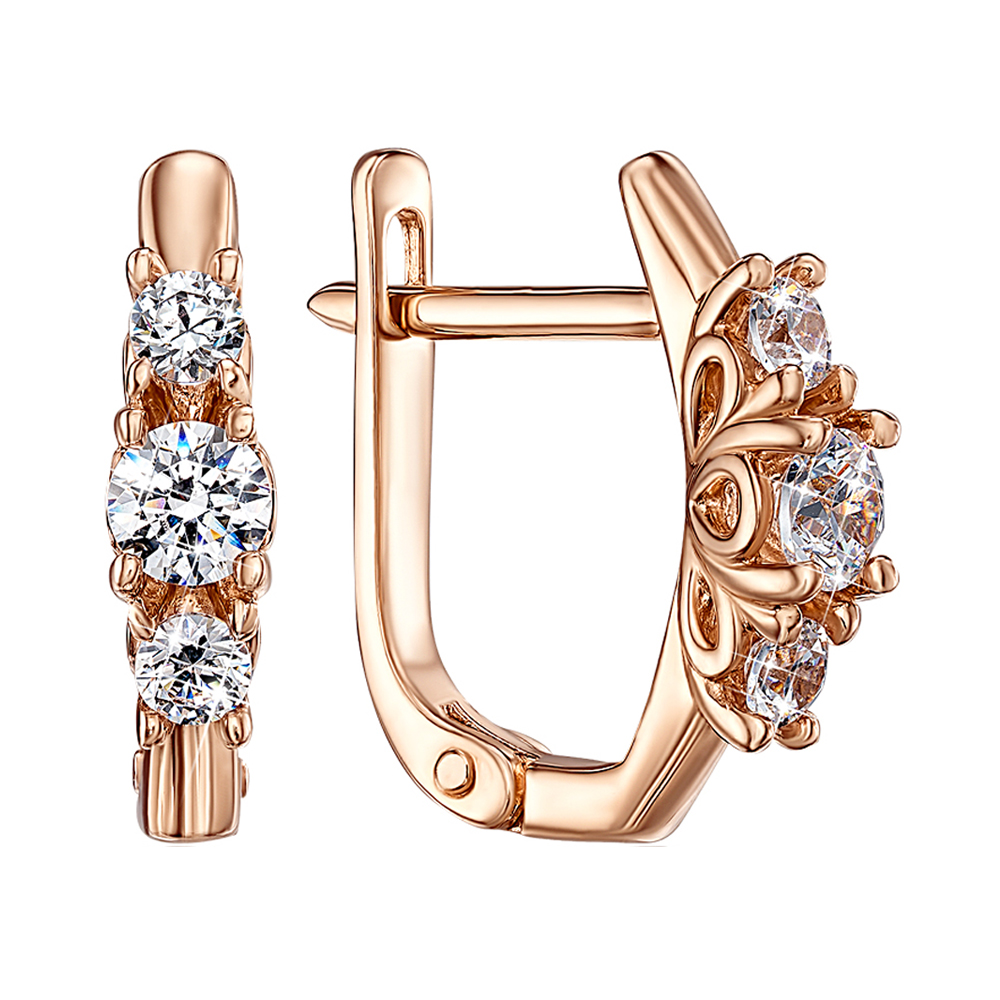 

Серьги из красного золота с фианитом S Zirconia 000127270