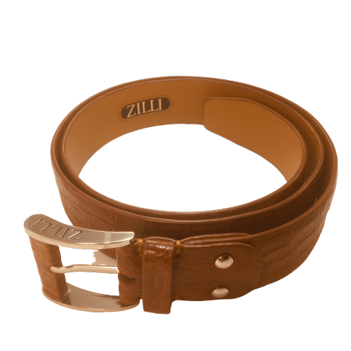 

Мужской ремень из натуральной кожи крокодила Zilli (коричневый)