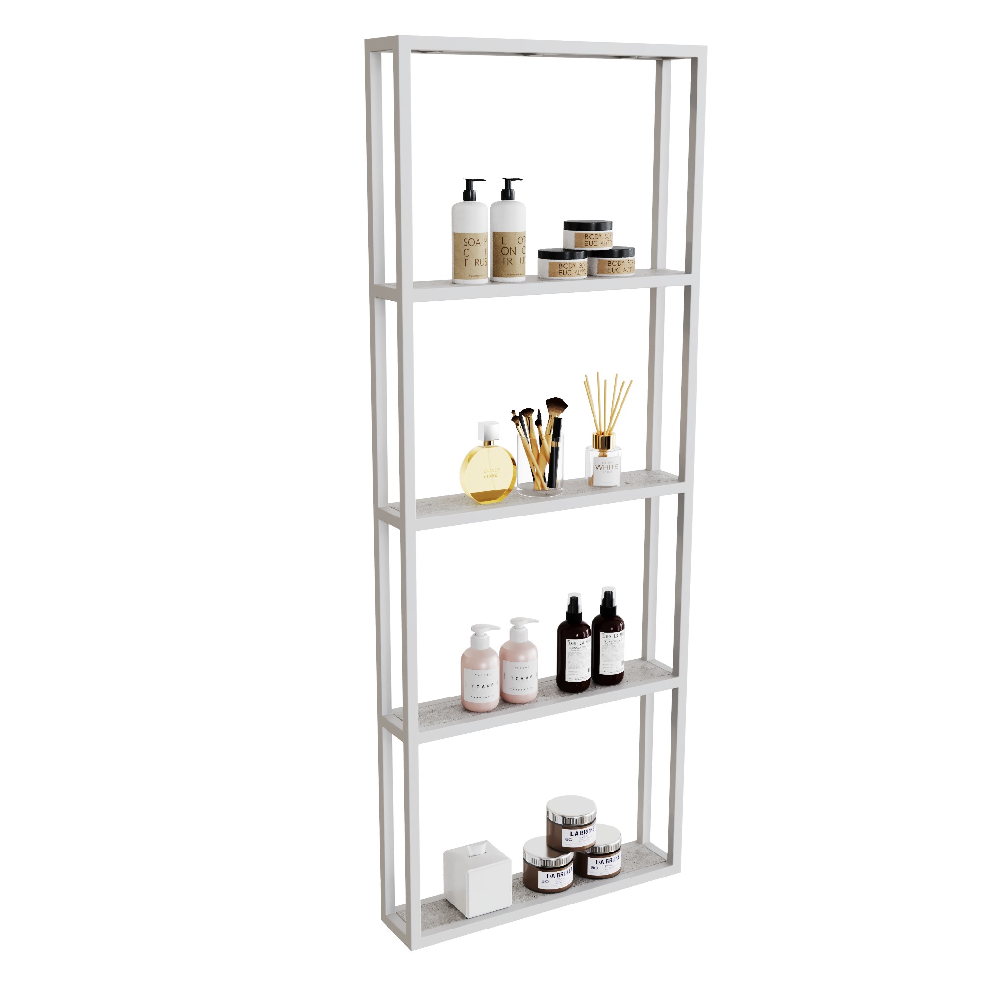 

Стеллаж узкий металлический для вещей Altstahl DORES 4 (120х570х1500) Белый