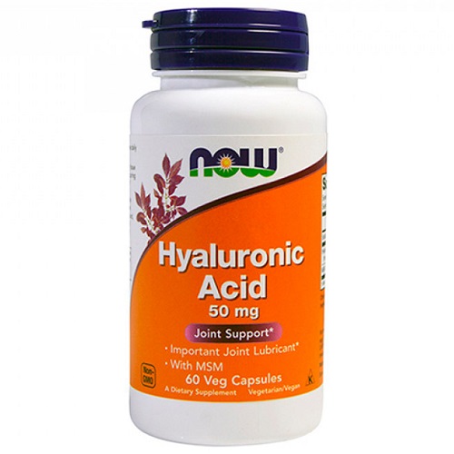 

Волосся, шкіра, нігті NOW Hyaluronic acid 50mg + MSM, 60 капс.