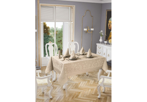 

Скатерть Jackline Pano Linen Cappucino 9886-7 Бежевый