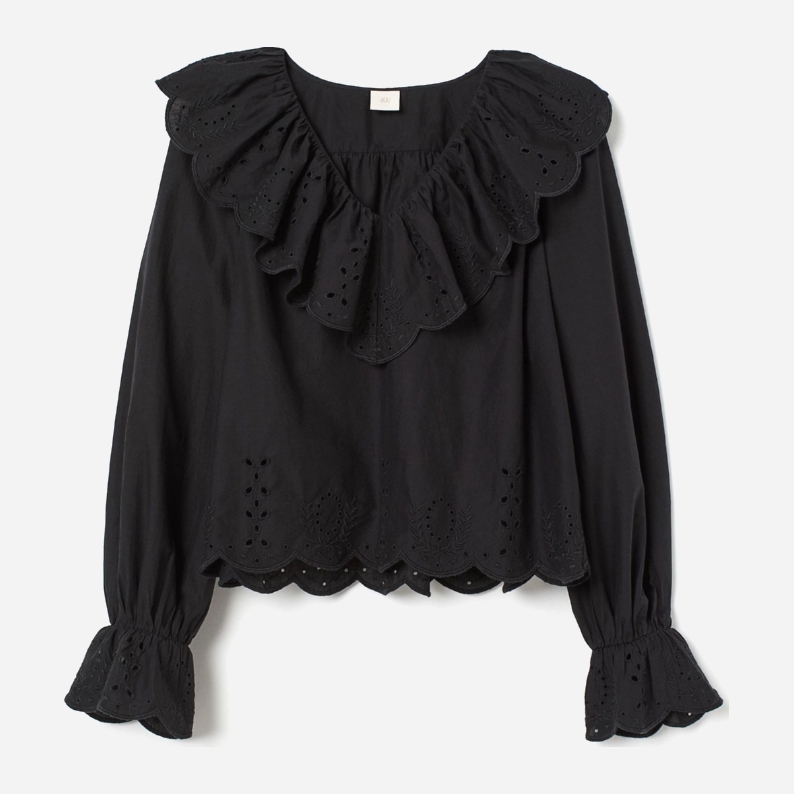 

Блузка H&M 0747785-9  Черная, Блузка H&M 0747785-9 34 Черная
