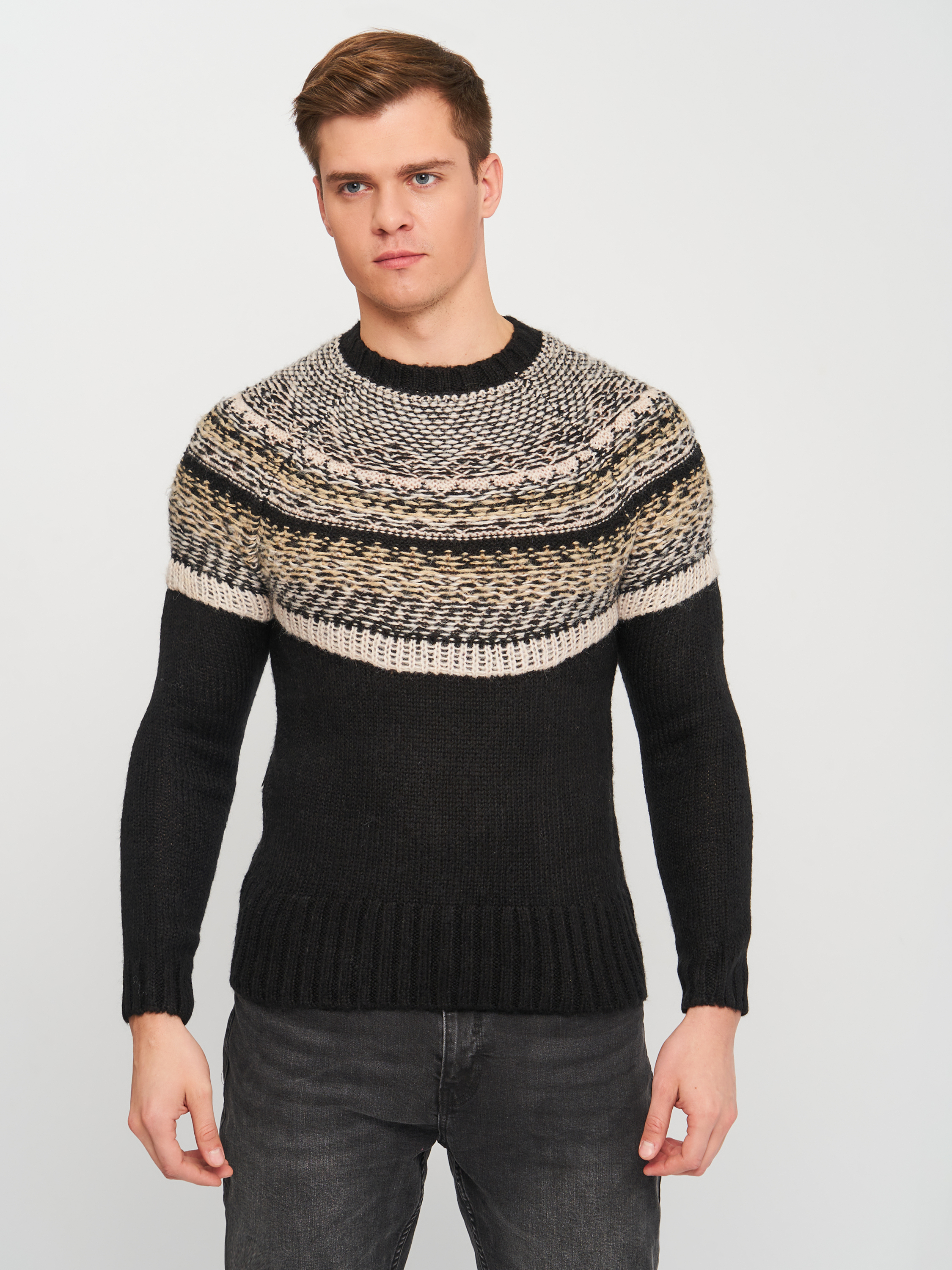

Джемпер Topman XAZ280601ABGM  Черный в узоры, Джемпер Topman XAZ280601ABGM S Черный в узоры