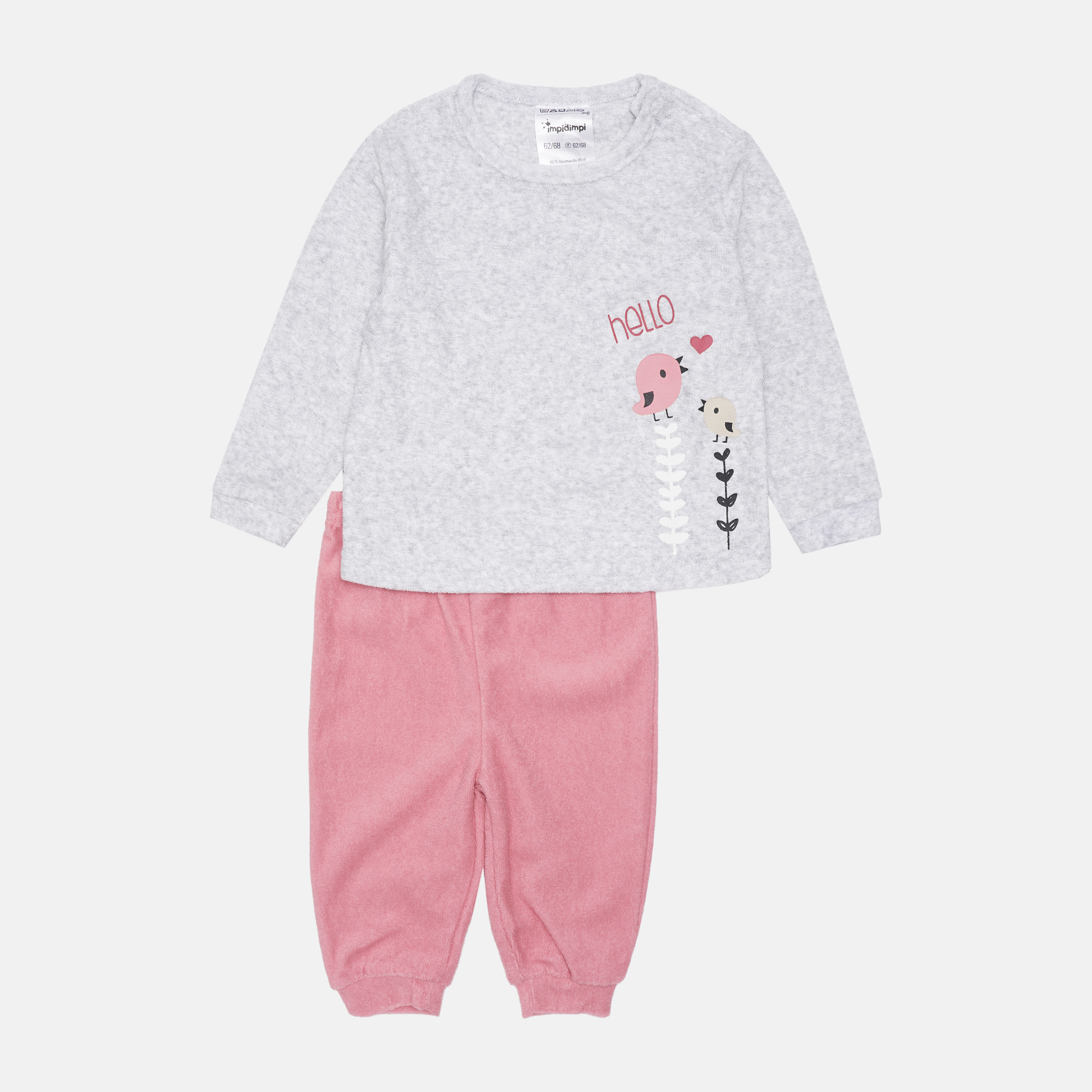 

Костюм (футболка с длинными рукавами + брюки) Impidimpi 131925 62-68 см Розовый